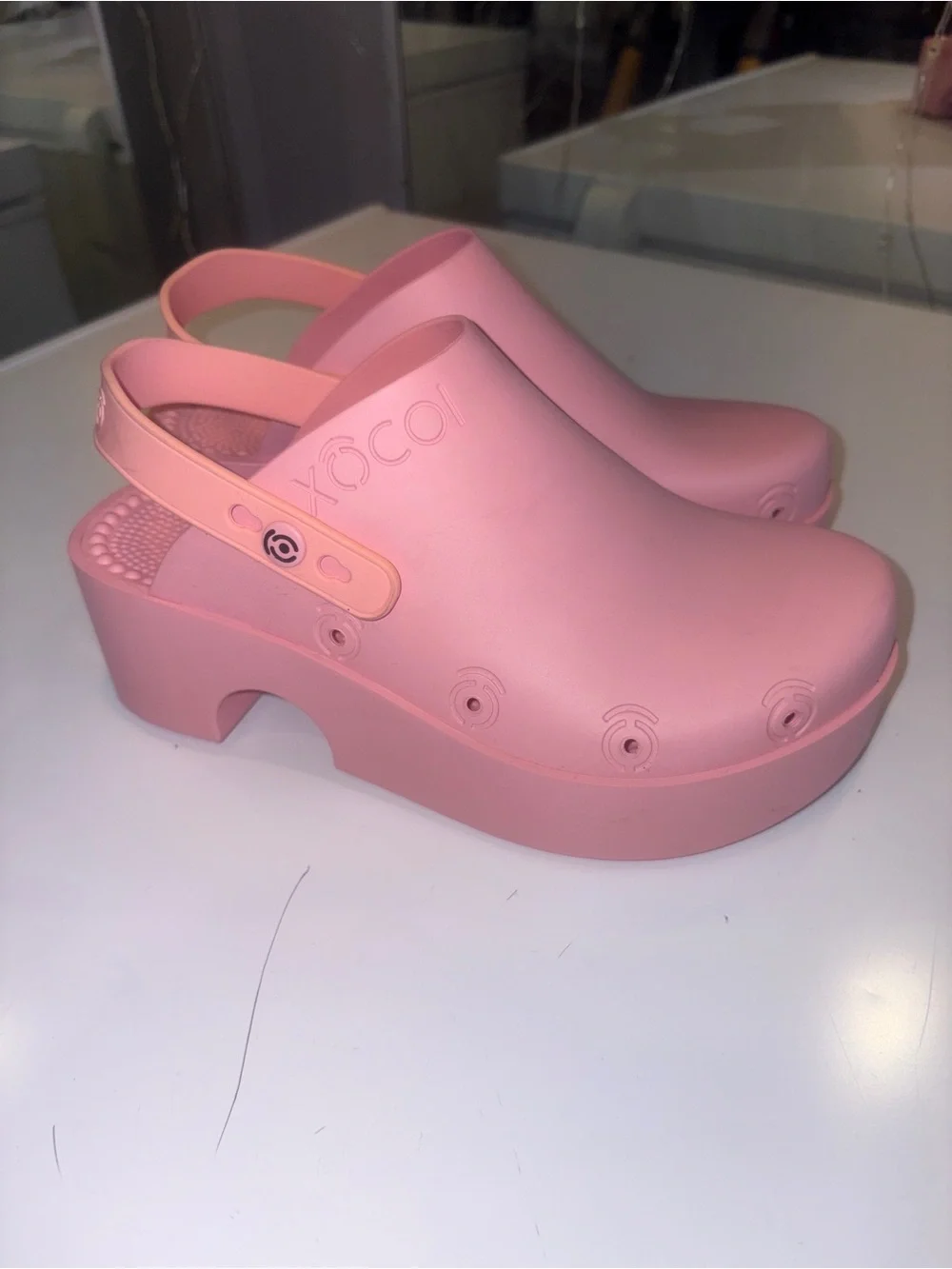 Platform Clog Sandals in Pink